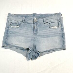 Plus Size Torrid Women Denim Short Mid Rise Jean Light Blue Size 22 Inseam 3